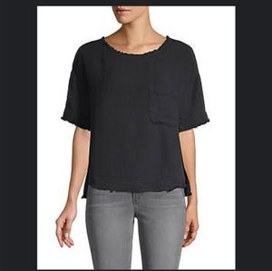 Free People BNWT Palo Alto top, blk sz L